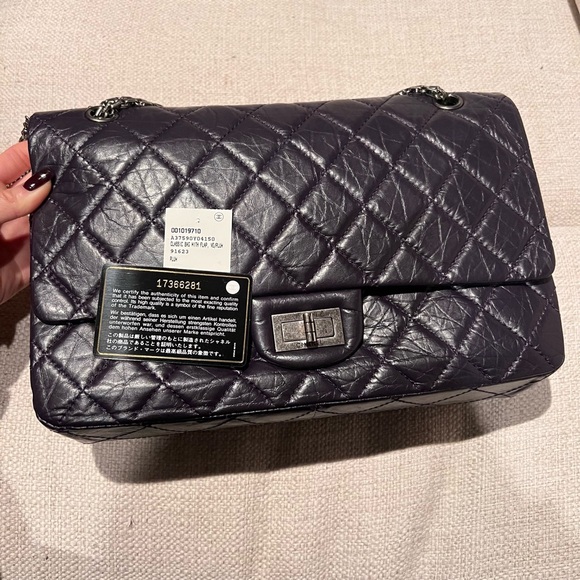 Chanel Large plum color 2.55 iconic classic double flap - Picture 10 of 13